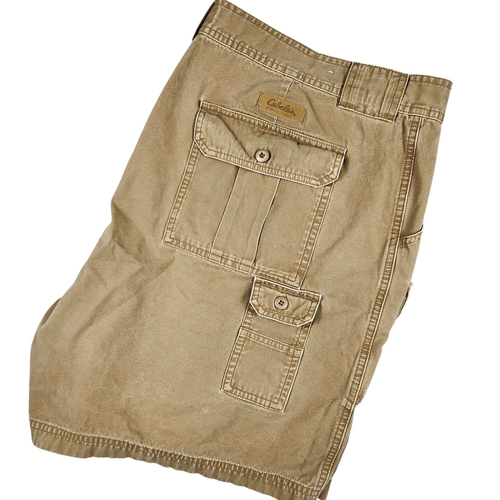Cabelas 7-Pocket Hiker‎ Shorts Mens 46 Brown Cotton Canvas Cargo Outdoor Utility